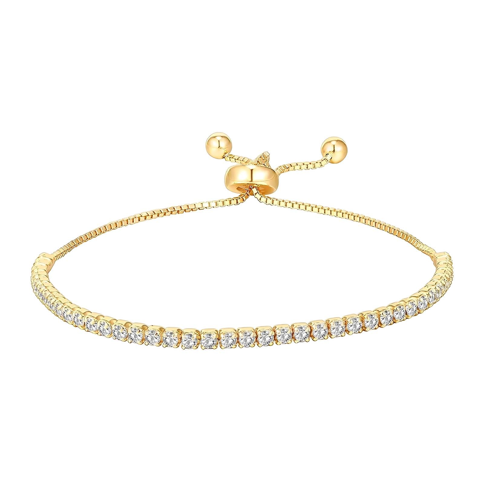 Cubic Zirconia Tennis Bracelet Gold