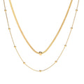 Double Layered Ball & Chain Necklace Gold