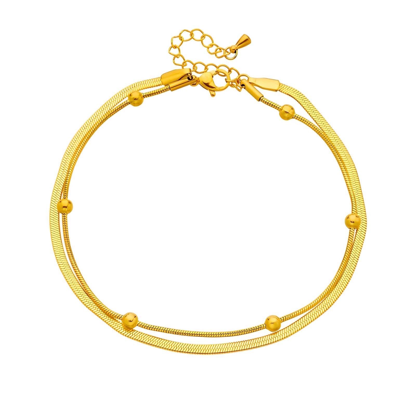 Double Layered Ball & Chain Anklet
