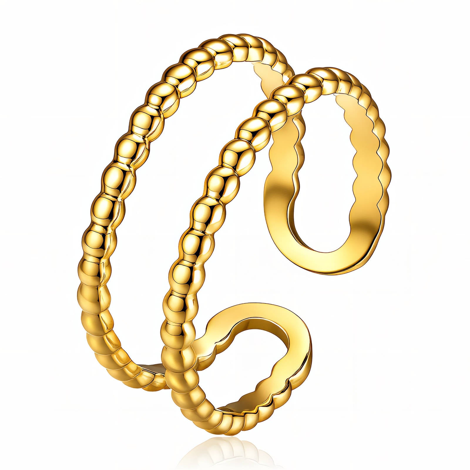 Twist Double Barrel Ring