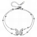Butterfly Stainless Steel Silver Bracelet